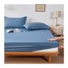 OBONG 100% Cotton Fitted Sheet Full Size Combed Pure Natural Cotton Fade Resistant Bed Linen Soft Silky Sateen Weave Bedspreads (Color : Yellow, Size : 120x200cm+25cm) view 1