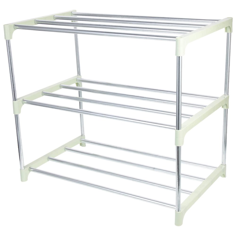 Zerodeko Stainless Steel Shoe Rack Organizer Space-saving Storage for Entryway and Closet and Stylish Multi-shelf Design Easy Assembly Elegant Nordic Finish