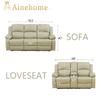 A Ainehome Living Room Furniture Set Leather Recliner Sofa Set Loveseat Chair Furniture Sofa Set for Living Room/Small Space/Rv/House/Office/Theater Seating (A-Beige Leather, Sofa+Loveseat) view 2