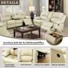 A Ainehome Living Room Furniture Set Leather Recliner Sofa Set Loveseat Chair Furniture Sofa Set for Living Room/Small Space/Rv/House/Office/Theater Seating (A-Beige Leather, Sofa+Loveseat) view 3