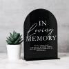 Acrylic Wedding Memory Sign with Stand- 5"x7" Black Arched Acrylic Wedding Sign and Base,1/8" Thick | Modern Calligraphy TableTop Signs for Reception & Event Party Table view 1