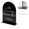 Acrylic Wedding Memory Sign with Stand- 5"x7" Black Arched Acrylic Wedding Sign and Base,1/8" Thick | Modern Calligraphy TableTop Signs for Reception & Event Party Table view 2