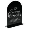 Acrylic Wedding Memory Sign with Stand- 5"x7" Black Arched Acrylic Wedding Sign and Base,1/8" Thick | Modern Calligraphy TableTop Signs for Reception & Event Party Table view 3