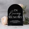 Acrylic Wedding Memory Sign with Stand- 5"x7" Black Arched Acrylic Wedding Sign and Base,1/8" Thick | Modern Calligraphy TableTop Signs for Reception & Event Party Table view 4