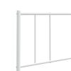 vidaXL Classic White Metal Headboard, Powder-Coated Steel Construction, Easy Assembly Required, Suitable for 59.1" Mattress, Provides Excellent Back Support view 4