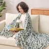 Berkshire Blanket Peanuts VelvetLoft Cute Character Snoopy Plush Throw Blanket,Peanuts Snoopy & Woodstock New Flower and Bees Sage,Throw 55 in x 70 in (Official Peanuts Product) view 4