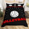 Volleyball Kids Duvet Cover Set Twin Size,Ball Sports Games Competition Bedding Set,Boys Girls Adults Room Decor,Modern Fashion Simple Style Comforter Cover,Black White Quilt Cover,1 Pillowcase view 4