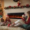 oneinmil Electric Fireplace, 50 inch Wide Recessed/Wall Mounted Electric Fireplace, Remote Control with Timer 12 Adjustable Color Flame, Remote Control,with Crystal Stone, 750/1500W view 2