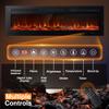 oneinmil Electric Fireplace, 50 inch Wide Recessed/Wall Mounted Electric Fireplace, Remote Control with Timer 12 Adjustable Color Flame, Remote Control,with Crystal Stone, 750/1500W view 3