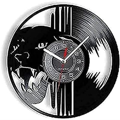 Kitchen Clocks Wall Recycled Black Leopard Head Screaming Panther Wild Animal Wall Clock Hangingation Musical Clock