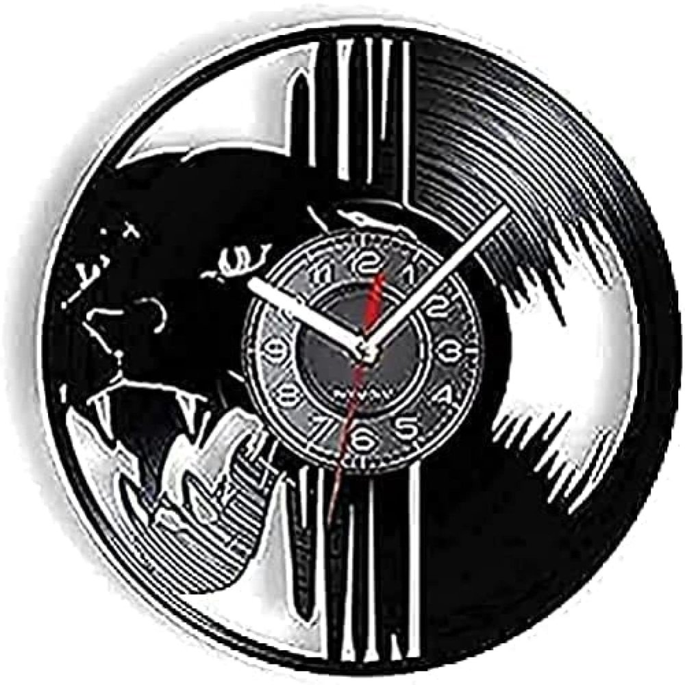 Kitchen Clocks Wall Recycled Black Leopard Head Screaming Panther Wild Animal Wall Clock Hangingation Musical Clock