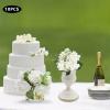 DYNAMI Set of 10 Tabletop Metal Trumpet Vase,6.7in Tall Wedding Centerpieces Flower Vase Flowers Arrangement Vase for Wedding Event Decoration Living Decor Party Dining Room Decor,White view 3