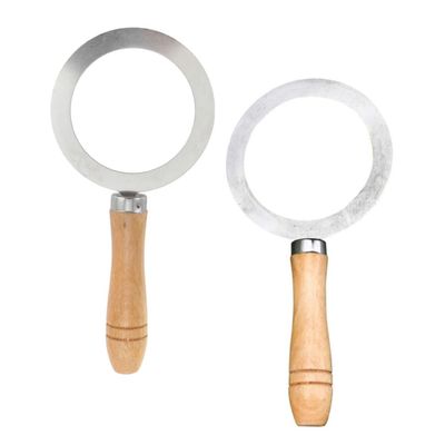 UPKOCH 2pcs Stainless Steel Milk Cup Baking Ring Wooden Handle Rim Covers for Espresso Coffee and Milk Tea Practical Baking Accessory for Cafes and Dessert Shops