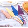 KALLORY Stainless Steel Cake Slicer Cheese Knife for Baking Pastry Rose Gold Handle Wedding Cake Tool view 4