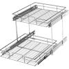 LOVMOR 2 Tier Individual Pull Out Cabinet Organizer 22" W x 21" D, Slide Out Kitchen Cabinet Storage Sliding Shelves view 1