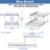 LOVMOR 2 Tier Individual Pull Out Cabinet Organizer 22" W x 21" D, Slide Out Kitchen Cabinet Storage Sliding Shelves view 3