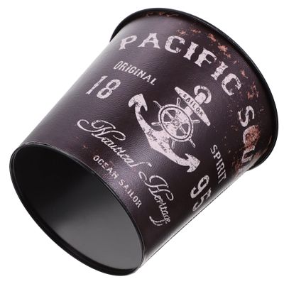 Alipis Home Trash Bin Large Capacity Iron Waste Basket Decorative Waste Paper Bucket for Living Room