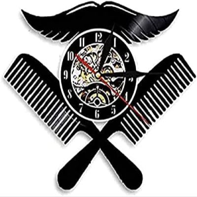 Wall Clock 12" Silent Non Ticking Rock and Roll Fire Guitar Wall Watch Home Decor Flaming Guitar Vinyl Record Clock Band Music Fan Guitar Player Gift 12" (30cm)
