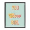 'You Glow Girl Confidence Phrase'| Floating Frame Canvas Art view 1