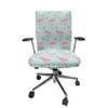 Ambesonne Pink Flamingo Office Chair Cover, Birds of Hawaii Exotic Animals on Polka Dot Backdrop, Stretchable Decorative Universal Size High Back Printed Slipcover, Mint Green view 1