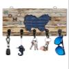 Key Holder for Wall Lovely Dog Decorative Key Hanger for Wall Wood Grain Home Is Where My Dog Is Wall Mounted Key Racks with 5 Rustic Key Hooks Wood Key Holder for Entryway Hallway Doorway Office view 1