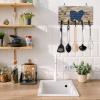 Key Holder for Wall Lovely Dog Decorative Key Hanger for Wall Wood Grain Home Is Where My Dog Is Wall Mounted Key Racks with 5 Rustic Key Hooks Wood Key Holder for Entryway Hallway Doorway Office view 4