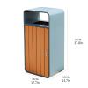 DYPASA Outdoor Trash can Square Plastic Wood Trash Can Outdoor/Indoor Recessed Panel Waste Bin 63L/16.6 Gallons Commercial Garbage Can, Decorative Fluted Panels Garbage can view 2