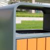 DYPASA Outdoor Trash can Square Plastic Wood Trash Can Outdoor/Indoor Recessed Panel Waste Bin 63L/16.6 Gallons Commercial Garbage Can, Decorative Fluted Panels Garbage can view 3