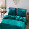 DecorAvenue Ultra-Luxe Solid Velvet Duvet Cover, Boho Bedding UO Comforter Bedding Donna Cover,3 Pc Duvet Set, Velvet Bedding Set (Aqua Blue,Twin 68" x 90") view 2