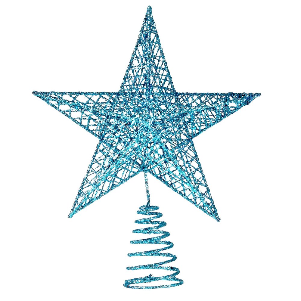 BinaryABC Iron Christmas Tree Star Topper,20cm Glittering Tree Topper