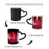 Evealyn White Hearts Love Printed Coffee Mug Color Changing Mug Heat Changing Ceramic Coffee Cups Starry Sky Heat Sensitive Tea Cups For Men Women view 3
