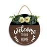 12x12In Welcome to Our Home Wood Sign,Welcome Sign for Front Door,Printed Wood Wall Art Sign,Farmhouse Door Sign Front Door Decor,New Home Holiday Housewarming Gift view 1