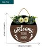 12x12In Welcome to Our Home Wood Sign,Welcome Sign for Front Door,Printed Wood Wall Art Sign,Farmhouse Door Sign Front Door Decor,New Home Holiday Housewarming Gift view 2