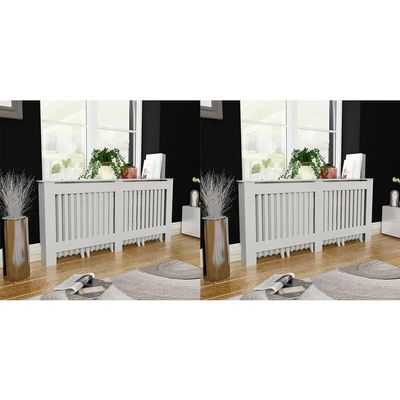 CUMYZO Radiator Covers 2 pcs White MDF 67.7" White 25.9kg/56.98Ib