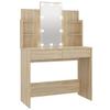 CUMYZO Dressing Table with LED Sonoma Oak 37.8"x15.7"x55.9" Brown 29.1kg/64.02Ib view 2