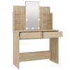 CUMYZO Dressing Table with LED Sonoma Oak 37.8"x15.7"x55.9" Brown 29.1kg/64.02Ib view 3
