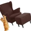 BEITUOPI Wing Chair Slipcovers Armchair Covers with Ears Stretch 3 Piece Set with Ottoman Cover Wingback Chair Covers Jacquard Furniture Protector (Color : #10) view 1