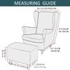 BEITUOPI Wing Chair Slipcovers Armchair Covers with Ears Stretch 3 Piece Set with Ottoman Cover Wingback Chair Covers Jacquard Furniture Protector (Color : #10) view 3
