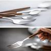 80-Piece Stainless Steel Wooden Silverware Set for 16, Silver Mirror Polished Flatware Cutlery Set,Tableware Eating Utensils Set for Home Restaurant Wedding,Dishwasher Safe (Wooden Effect Handle) view 3