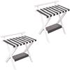 IOCCIOBB Luggage Rack 2Pcs - Folding Suitcase Stand, Solid Wood Bedroom Luggage Shelf Multifunctional Suitcase Tray Rack Shoe Rack for Hotel/Bedroom (Color : White) view 1