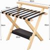 IOCCIOBB Luggage Rack 2Pcs - Folding Suitcase Stand, Solid Wood Bedroom Luggage Shelf Multifunctional Suitcase Tray Rack Shoe Rack for Hotel/Bedroom (Color : White) view 2