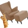 BEITUOPI Wing Chair Slipcovers Armchair Covers with Ears Stretch 3 Piece Set with Ottoman Cover Wingback Chair Covers Jacquard Furniture Protector (Color : #9) view 1