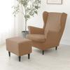 BEITUOPI Wing Chair Slipcovers Armchair Covers with Ears Stretch 3 Piece Set with Ottoman Cover Wingback Chair Covers Jacquard Furniture Protector (Color : #9) view 4