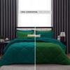 5 Piece Luxury Reversible Diamond Pattern Comforter Lightweight All Season Premium Super Soft 100% Egyptian Cotton 1000 TC 550 GSM Full/Queen Size Green-Teal Color view 3