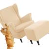 BEITUOPI Wing Chair Slipcovers Armchair Covers with Ears Stretch 3 Piece Set with Ottoman Cover Wingback Chair Covers Jacquard Furniture Protector (Color : #3) view 1