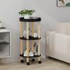 CUMYZO 3-Tier Trolley Black 15"x15"x32.3" Engineered Wood&Solid Wood Pine Black 5.55kg/12.21Ib view 1