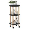 CUMYZO 3-Tier Trolley Black 15"x15"x32.3" Engineered Wood&Solid Wood Pine Black 5.55kg/12.21Ib view 3