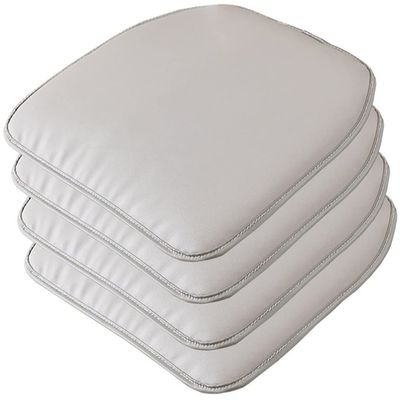 MOODMUSE Chair Cushion,Leather Kitchen Chair Cushions -Horseshoe Shape Seat Cushion and Dining Room Chair Pad 43 * 40CM Non Slip Rubber Back 1/2/4 Packs (Color : Gray-3, Size : Set of 4)