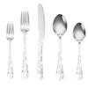 40-Piece Silver Silverware Set for 8,Silver Flatware Set,Unique Pattern Design,Stainless Steel Cutlery Knives Forks Spoons Sets for Home Kitchen Restaurant Hotel Housewarming Wedding Gift view 1