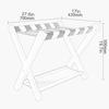 IOCCIOBB Luggage Rack 4 Pcs Folding Suitcase Rack - Solid Wood Hotel Luggage Rack, Travel Organizer with Shoe Shelf, 2 Layers Suitcase Stand for Guest Room, 27.61719.7Inch (Color : Black) view 2